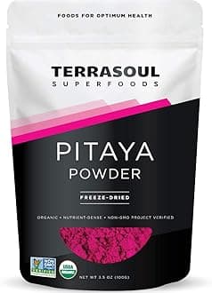 Organic Freeze-Dried Pitaya Powder (Dragonfruit), 3.5 Oz - Vibrant Color | Antioxidants | Vitamin C