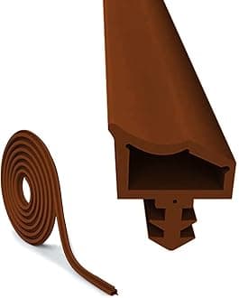 EUBSWA Premium Door Seal, PVC, 10m, Brown, Energy Efficient, Noise Reduction