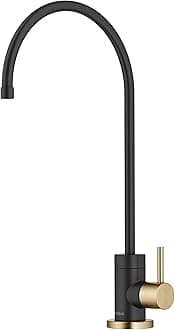 KRAUS Purita™ Single Handle Drinking Water Filter Faucet for Reverse Osmosis or Water Filtration System in Brushed Brass/Matte Black, FF-100BBMB