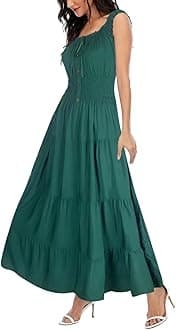 Women's 2024 Summer Boho Floral Print Tiered Casual Flowy Long Maxi Dress