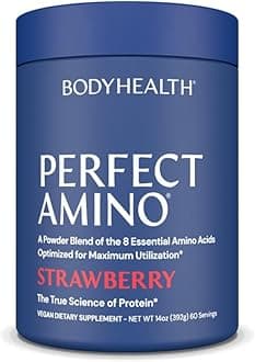 - PerfectAmino Powder - BCAA and EAA Powder for Pre and Post Workout - Amino Acid Energy Drink for Men and Women to Support Lean Muscle and Recovery - Strawberry - 60 Servings