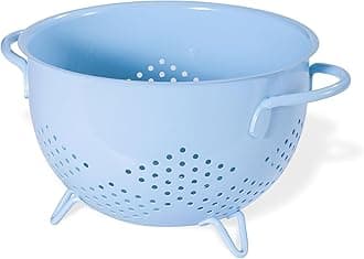 beifeier Metal Colander with Handle, 5-Quart Large Kitchen Strainer, Food-Saf...