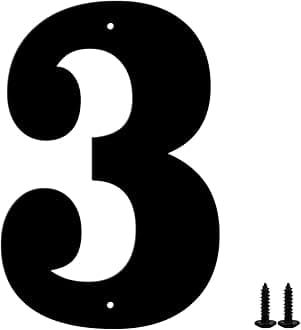 28 Inch House Numbers and Metal Letters for Outdoor Signs – Coated Address Letters for Garden, Door, and Mailbox Decoration, House Letters for Outside with Easy Installation Nail Kit (Number 3)