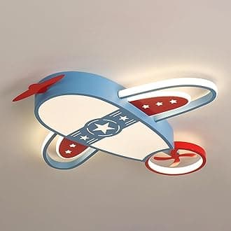 Children's Room Chandelier Airplane LED Ceiling Light Fixture Dimmable Flush Mount Lighting Cartoon Aircraft Close to Ceiling Lamp for Kids Bedroom Girls Boys Room Nursery