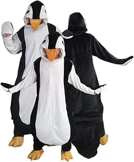 Wearable Penguin Blanket Hoodie Sleeping Bags for Boys Girls Super Soft Warm Cozy Flannel Fleece Blanket Penguin Gifts(S,Suitable Height 3'9"-4'5")