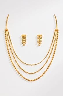 Jewellery for Less Gold Plated Necklace & Earrings Set for Women