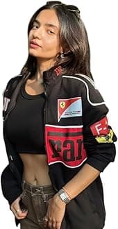 Racing Icon Black F1 Vintage Printed Jacket – Premium Streetwear & Motorsport Fashion women