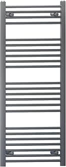Myhomeware Anthracite Grey Heated Bathroom Towel Rail Radiator For Central Heating Elegant Designer In UK (450mm x 1200mm (h))
