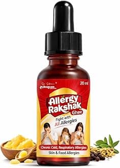 - Allergy Rakshak Ghee 20ml | Ayurvedic Nasal Drops for Sneezing, Chronic Cold & Sinusitis | Herbal Nasya Oil for Respiratory Allergy Support