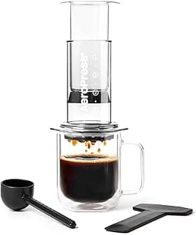 Clear Coffee Press – 3 in 1 brew method combines French Press, Pourover, Espresso - Full bodied coffee without grit or bitterness - Small portable coffee maker for camping & travel