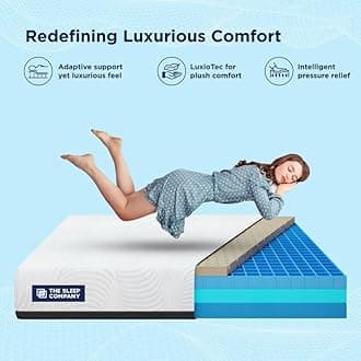 The Sleep Company Luxe Pro Mattress | SmartGRID + Natural Latex | Plush Medium-Soft Feel | Premium Latex for Luxury Sleep | Queen Size Double Bed Mattress 78x60x10