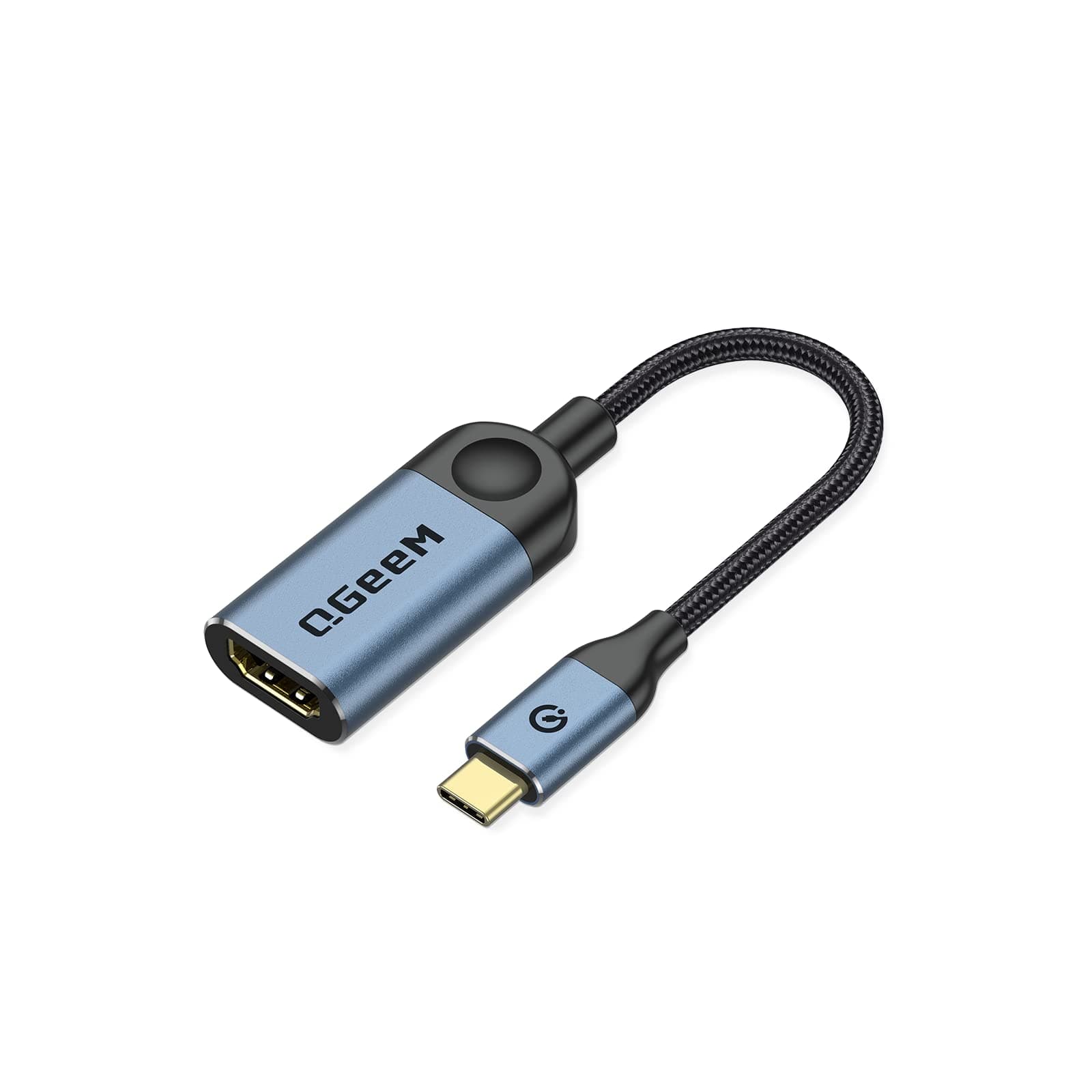 QGeeM USB C to HDMI Adapter 4K Cable, USB Type-C to HDMI Adapter [Thunderbolt 3 Compatible] Compatible with MacBook Pro 2018/2017, Samsung Galaxy S9/S8,Dell XPS 13/15, Pixelbook More (Blue)