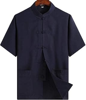ZooBoo Chinese Clothing Tang Suit - Kung Fu Short Sleeve Shirt for Men