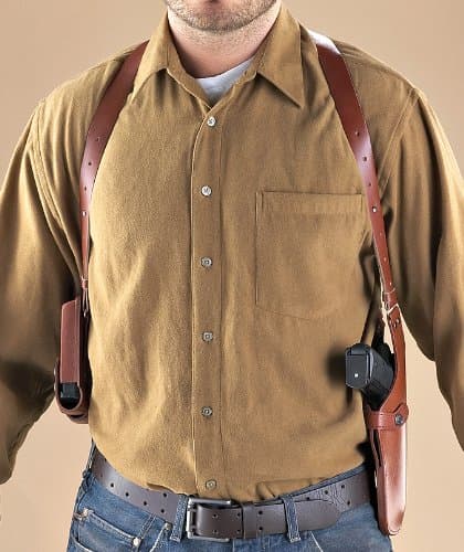 Vertical Shoulder Holster Brown