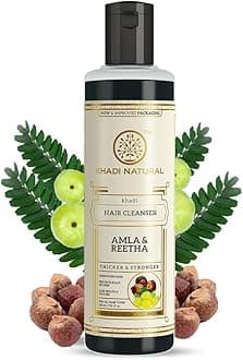 Khadi Natural Amla & Reetha Hair Cleanser | Herbal Shampoo for Hair Cleansing & Scalp Care | Helps Maintain Hairs Freshness & Improve Hair Texture | Gentle Herbal Hair Care | Suitable for All Hair Types | 210ml