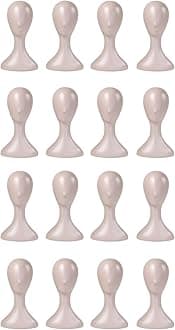 16 Inch Studio Limited Professional Plastic Mannequin Head Durable Women Model Wig Head Stand Torso Styling Making Display Holder with Jack for Wigs, Hat, Mask, Headdress, Necklace (Nude, 16 Pack)