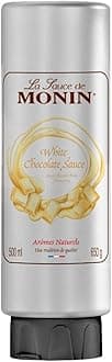 White Chocolate Sauce 500ml for Frappes, Desserts, Cocktails, Hot Chocolates and Garnishes. Vegetarian, Nut-Free, Gluten-Free. 100% Natural Flavour. Squeezy Bottle for Easy Use