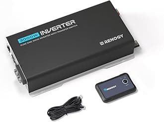 Inverter PUH, 3000W Pure Sine Wave Power Inverter with UPS Transfer Switch & Bluetooth, 12V DC to 120V AC Converter for RV, Truck, Home,Camping - 6000W Surge Power, Remote Monitoring