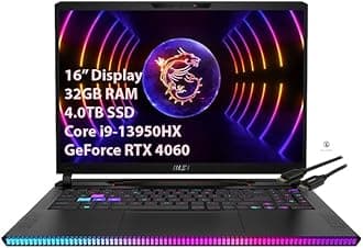 msiGE68HX Raider 16'' Gaming Laptop - Intel Core i9-13950HX - GeForce RTX 4060-144HZ FHD+ (1920 x 1200) - Windows 11 Home - Kuulpal HDMI Cable (32GB RAM | 4TB SSD) (Raider GE68HX)