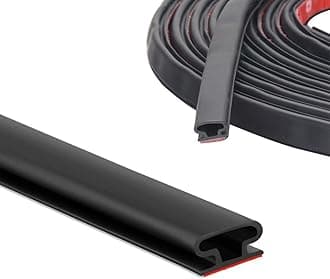 10M D-Shape Rubber Weather Stripping Door Seal Strip,Self-Adhesive Waterproof Window Sealing Strip,Draught Excluder for Door Frame Insulation Soundproof,Suit for 3 to 5.5mm Gap,Black