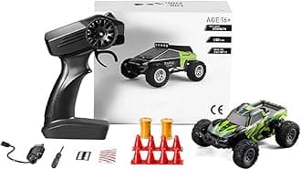 RC Drift Car, 1/43 Scale 2.4G Full Proportional Electric Mini Racing Drift Car Model with Lights Kit, Gift for Adults (RTR Version/Green)