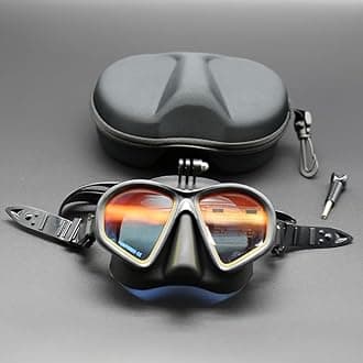 Professional Wet Low Volume Freediving Mask - Anti-Leak, Tempered Glass, Free Dive Mask - Diving, Freediving, Spearfishing - with Go-Pro Camera Mount and J-Type Snorkel