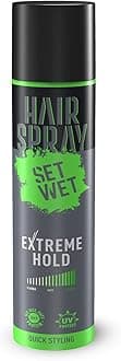 Set Wet Hair Spray 200ml| For Men & Women| Extreme, Long-lasting Hold| With Soy, Rice & Oat Protein| UV Protect| SLS & Paraben Free| Quick Styling| Non-Sticky| Natural Shine