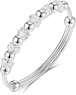 Sterling Silver Bracelets For Women 925 Sterling Silver Beads Bangle Bracelet Transfer Lucky Cuff Bracelet Adjustable Fashion Women Jewelry