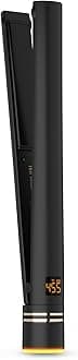 Pro Artist Black Gold Ionic 1 Inch Flat Iron - Use as Straightener for Sleek Straight Hair or Use Rounded Edges for Shiny Curls and Waves, Stylist-Preferred Styles