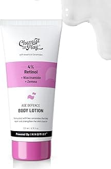 Chemist at Play Anti-Aging Body Lotion with 4% Retinol, Niacinamide & Zemea | Skin Brightening Body Lotion for Dry & Oily Skin | Fights Visible Signs Of Aging | Nourshes Skin 200ml