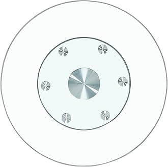 24" Glass Lazy Susan for Dining Table with 6 Rotating Wheels Table Top Centerpiece Kitchen Turntable Large Round Silent & Smooth Spin