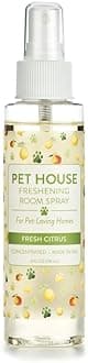 One Fur All Pet House Pet Friendly Freshening Room Spray in 6 Fragrances - Non Toxic - Concentrated Air Freshening Spray Neutralizes Pet Odor – Effective, Fast-Acting – 4 oz - (Fresh Citrus)