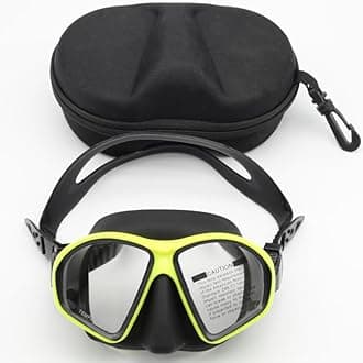 Professional Wet Low Volume Freediving Mask - Anti-Leak, Tempered Glass, Free Dive Mask - Diving, Freediving, Spearfishing - with Go-Pro Camera Mount and J-Type Snorkel