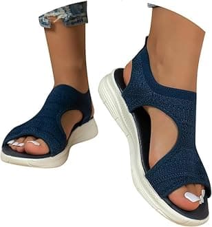 Orthopedic Sandals Women Arch Support Sandals for Women Casual Summer ​Soft & Comfortable Sandals Washable Slingback Orthopedic Slide Sport Sandals Mesh Upper Breathable Sandals Adjustable