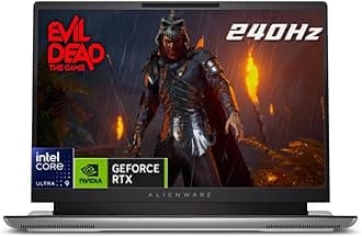 NewDell_Alien.Ware X16 R2 2024 Gaming Laptop 16 inch QHD+ 240Hz 3ms Screen Intel_Core Ultra 9 185H 32GB RAM 2TB SSD AI PC Geforce RTX 4070 Webcam Backlit Thunderbolt Wifi 7 Windows 11Home Lunar Silver