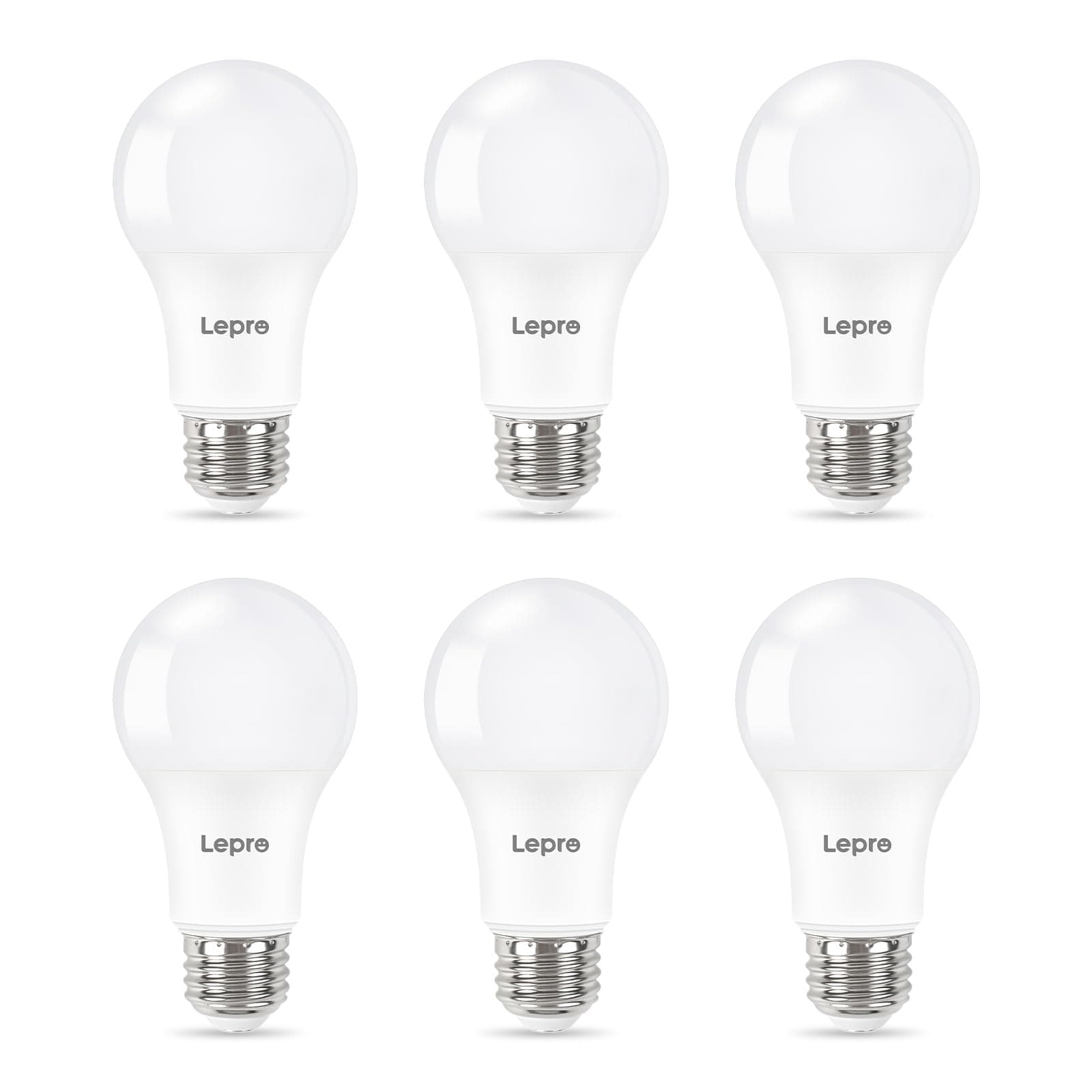 Lepro E27 Screw Bulb Dimmable, 7W Equivalent to 60W, Warm White 2700K E27 LED Bulbs, 800 Lumens Edison LED Light Bulb, Energy Saving Light Bulbs for Lamp, Pack of 6