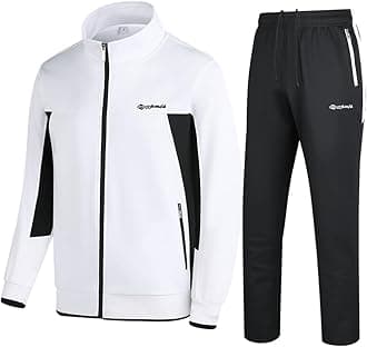 Men's Casual Athletic Tracksuit Long Sleeve Sweatsuit Set Full Zip Running Jacket and Pants 2 Piece Outfits