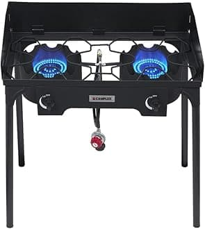 Camplux Camping Stove 2 Burners, Propane Burner 260,000 BTU, Heavy Duty Gas Stoves for Outdoor Cooking