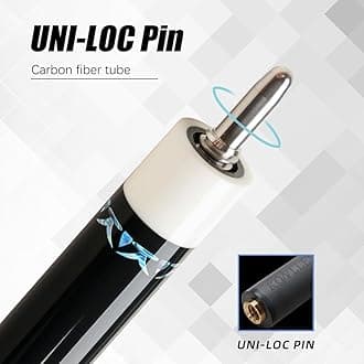KONLLEN Laser Series Carbon Fiber Pool Cue Stick Leather Wrap Professional Cues Full Carbon Technology Low Deflection 12.2mm 147cm 3/8 x 8 Radial Uni-loc Pin.