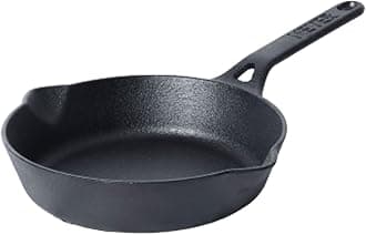 Meyer Pre-Seasoned Cast Iron Frypan | Cast Iron Skillet | Iron Pan | Frying Pan | Iron Fry Pan | Omlette Pan | Gas and Induction Compatible, 22cm, Black