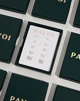 PAVOI 14K Gold Plated Chunky Vintage Earrings for Women - Trendy Textured Ribbed Knot Geometric Triangle Rope Button Seashell Wing Dangle Drop Stud Earrings Dupes