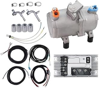 A/C 12V 24V 48V Electric Compressor Set For Auto AC Air Conditioning Car Truck Bus Boat Tractor Shop Automobile Aircon(S-24V)