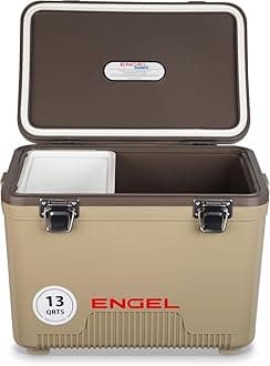 Cooler Box 12.3 L - Leak-Proof, Air Tight, Drybox Cooler for Camping, Fishing, Hiking,Picnic - Mini Ice Boxes Large Enough for 15 Cans, 38 x 25.4 x 28.5 CM Small Cool Box for Drinks and Food
