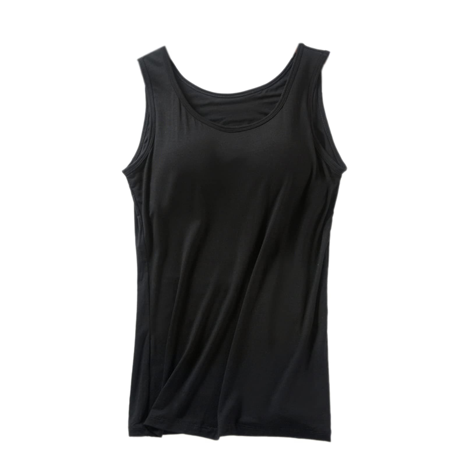 Cicilin Women's Tank Tops with Built-in Shelf Bra, Wide Strap Sleeveless Vest Top Basic Padded Camisoles