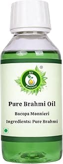 R V Essential Pure Brahmi Oil 100ml (3.38oz)- Bacopa Monnieri (100% Pure and Natural Rare Herb Series)