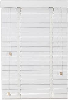 2" Slats Wooden Venetian Blinds for Windows 20" 28" 32" 36" 40" 48" 56" 64" 66" 70'' Windows Blinds for Bedroom Bathroom Living Room, Cordless Privacy Venetian Shades(White)