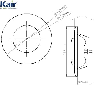 Kair Ceiling Extract Valve 100mm - 4 inch White Coated Metal Vent