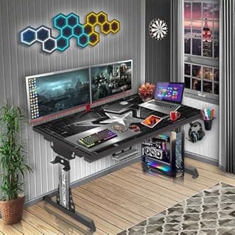 Xtreme PRO Direct Theme Printed Computer Table for Gaming, Work & Study. Large for PC, Dual Monitors, iMac, and Laptops. Metal & Engineered Wood. Black Stand Desk, 4Ft x 2Ft (XPB425-CT-115)