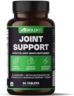 Boldfit Joint Support Tablets | Glucosamine Chondroitin MSM with Turmeric & Boswellia | Knee & Joint Pain Support Supplement | Cartilage, Bone & Mobility Health | 60 Tablets