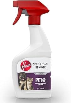 Hoover Pet Pre-Treat Spot and Stain Remover Spray, 22 oz., Pet Formula for Carpet and Upholstery, Tackles Tough Pet Messes and Stains, Pair with Hoover Carpet or Spot Cleaner